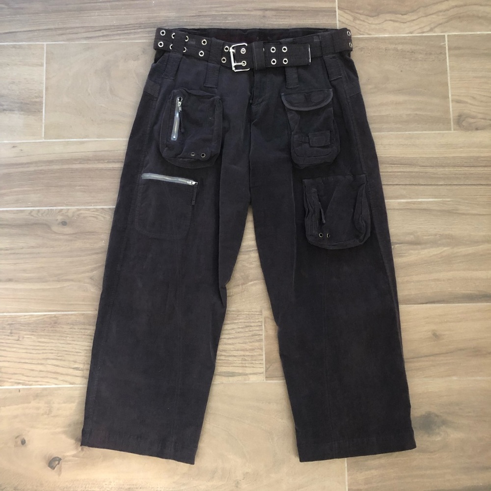 Johnny Was Pete & Greta Y2K Corduroy Dark Gray Cargo Pants Size 12